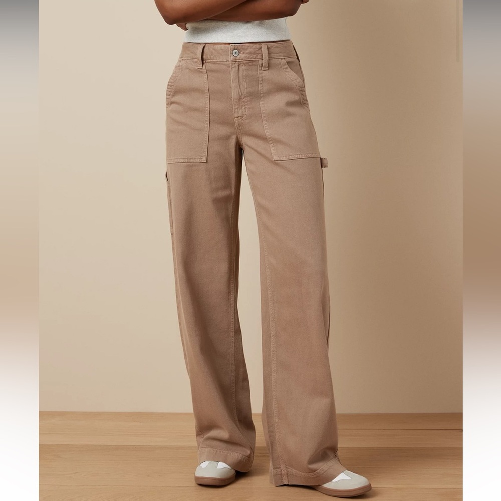 AE Dreamy Drape Woven Super High-Waisted Baggy Wide-Leg Pant